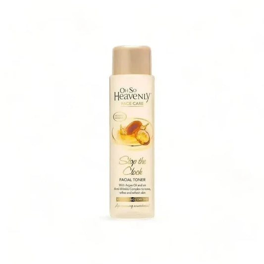 Oh So Heavenly Age Defence Facial Toner 200ml bottle with argan oil and anti-wrinkle complex, gentle and alcohol-free skincare product