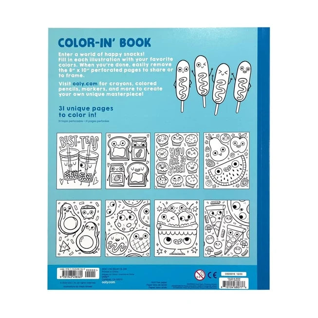 Ooly Color-in' Book - Happy Snacks