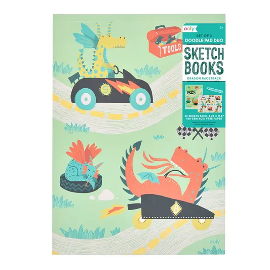 Ooly Doodle Pad Duo Sketchbooks, Set of 2 - Dragon Racetrack