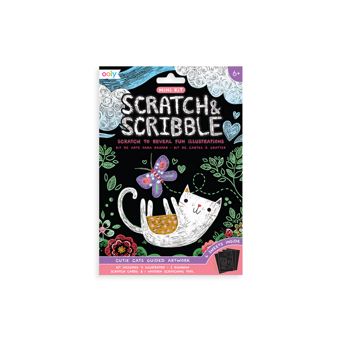 Ooly Mini Scratch & Scribble Art Kit in Cutie Cats