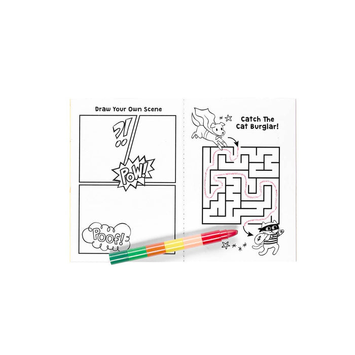 Ooly Mini Traveler Coloring & Activity Kit - Superkids & Pets