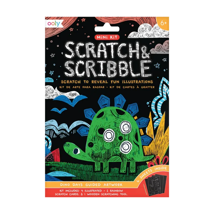 Ooly Scratch & Scribble Mini Scratch Art Kit - Dinosaur Days