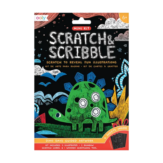 Ooly Scratch & Scribble Mini Scratch Art Kit - Dinosaur Days