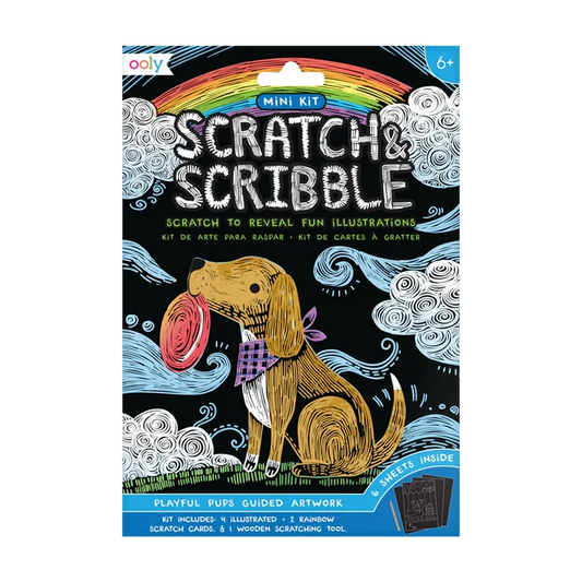 Ooly Scratch & Scribble Mini Scratch Art Kit - Playful Pups