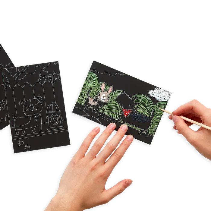 Ooly Scratch & Scribble Mini Scratch Art Kit - Playful Pups