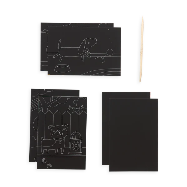Ooly Scratch & Scribble Mini Scratch Art Kit - Playful Pups