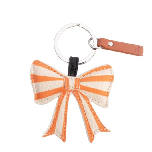 Orange Striped Bow Keyring