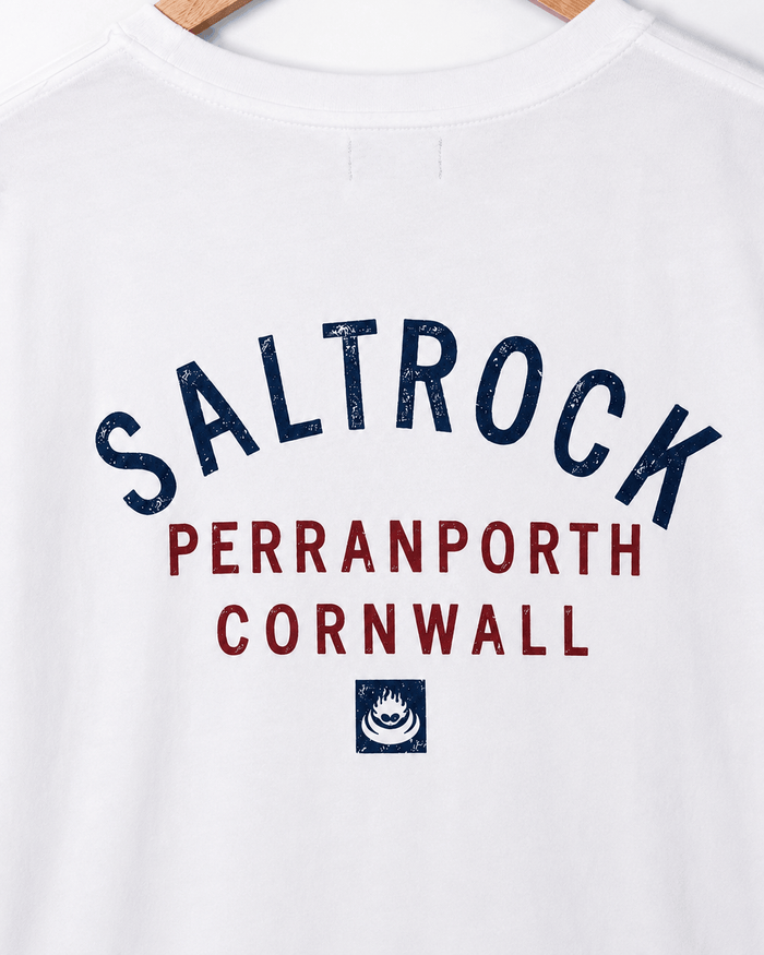 Perranporth Mens Location T-Shirt in White
