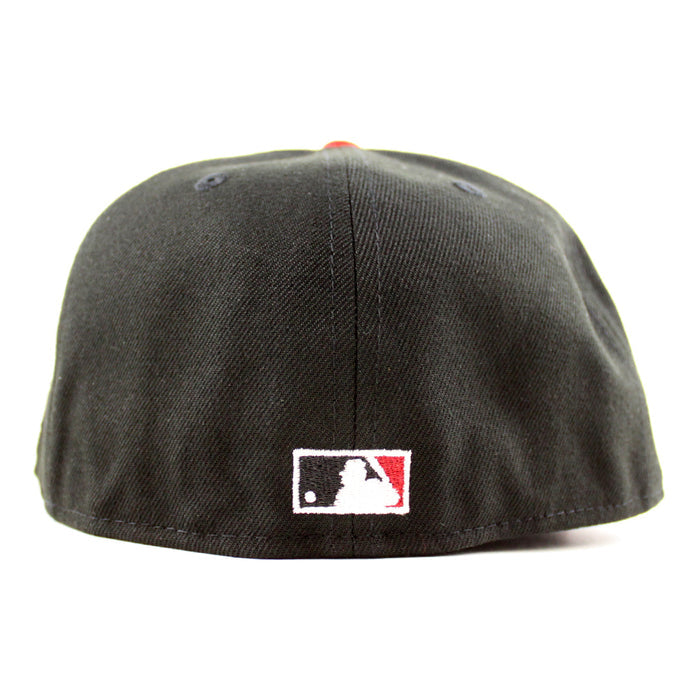 Pittsburgh Pirates ROBERTO CLEMENTE 21 Patch New Era 59Fifty Fitted Hat (Black Scarlet Red Green Under Brim)