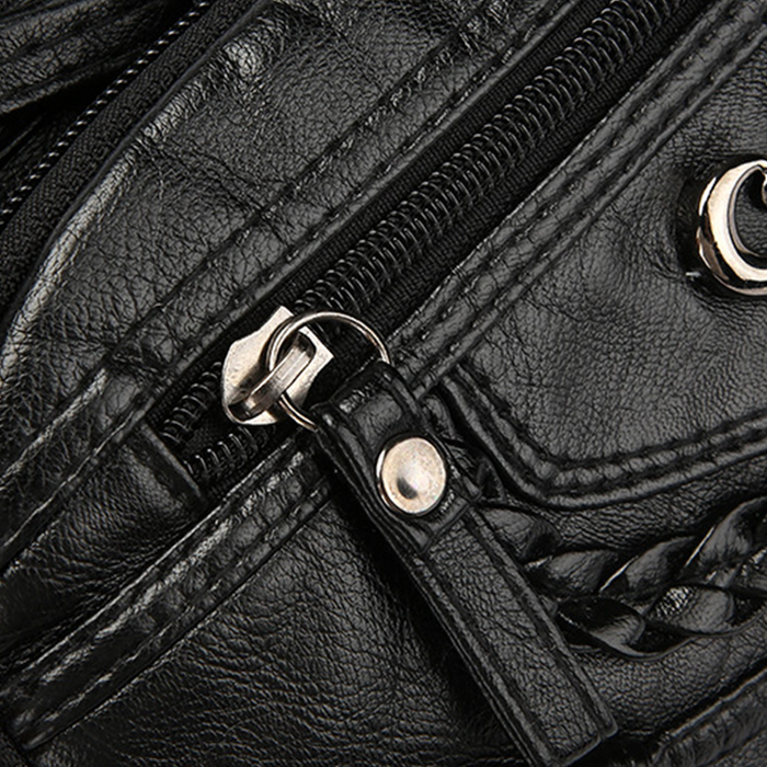 Quixelle - Sac bandoulière femme en cuir PU souple avec multiples poches