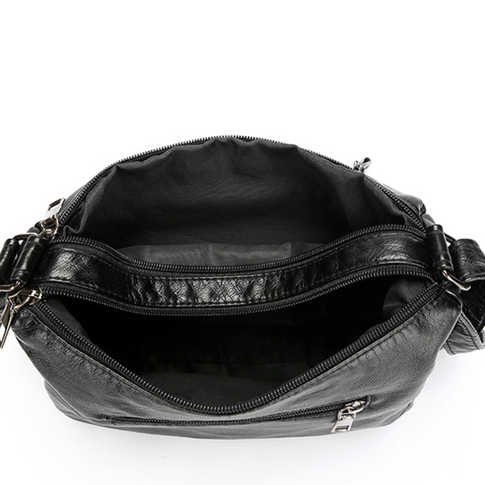 Quixelle - Sac bandoulière femme en cuir PU souple avec multiples poches