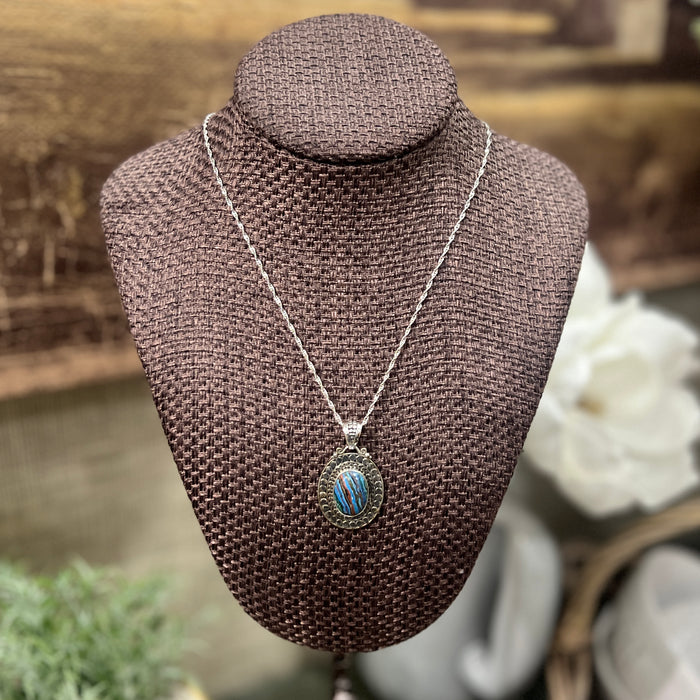 Rainbow Calsilica Stone Necklace