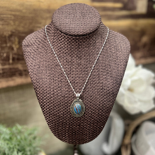 Rainbow Calsilica Stone Necklace