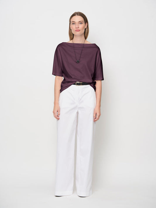 Raised Boat Neck Top