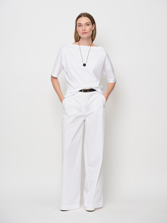 Raised Boat Neck Top