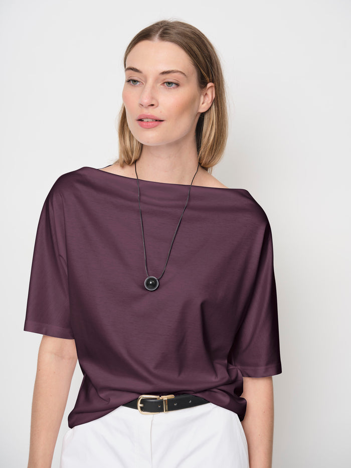 Raised Boat Neck Top