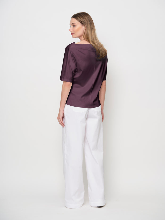 Raised Boat Neck Top