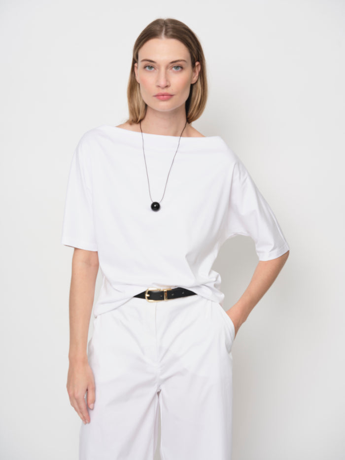 Raised Boat Neck Top