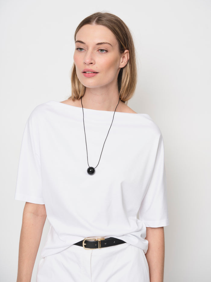 Raised Boat Neck Top