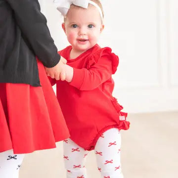 Red Sweatshirt Bubble Romper