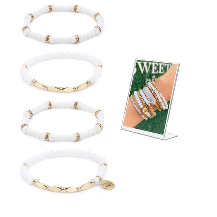 RETAIL $40 Kinsley Armelle Stacked Collection Ashen Bracelet Set*NEW 4 bracelets