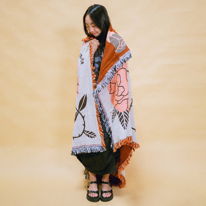 Rose City Cotton Throw Blanket