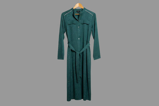 Saint + Sofia green snakeskin shirt dress - UK SIZE 12
