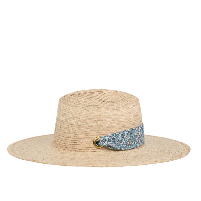 sarah bray bermuda women's wildflower sun hat with original slate floral ribbon