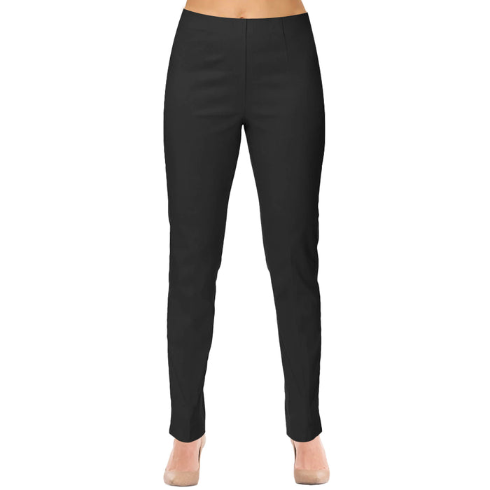 "Sasha" Pull-On Straight Leg Pant in Black - SASH-BLK