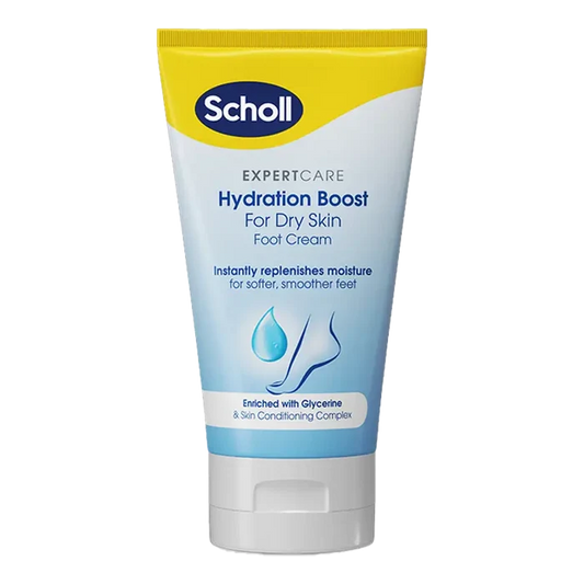 Scholl ExpertCare daglig fotkrem for tørr hud med glyserin og fuktighetsgivende kompleks