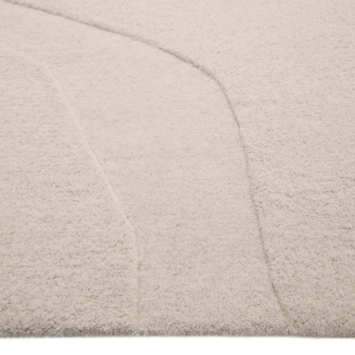 Sculptured Wool Rug Formartion Cream. 100% wool rug with a carved geometric design.