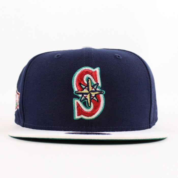 Seattle Mariners 2001 All Star Game New Era 59Fifty Fitted Hat (Oceanside Blue Snow White Green Under Brim)