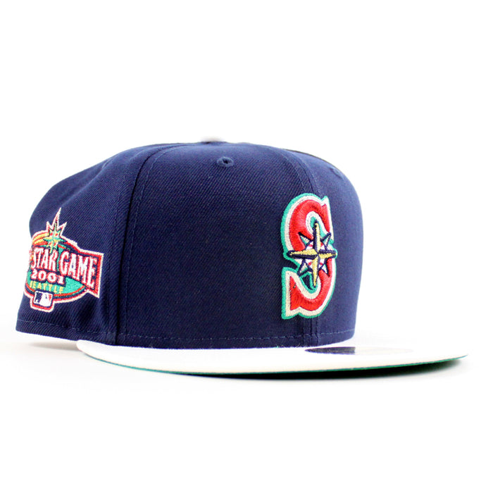 Seattle Mariners 2001 All Star Game New Era 59Fifty Fitted Hat (Oceanside Blue Snow White Green Under Brim)
