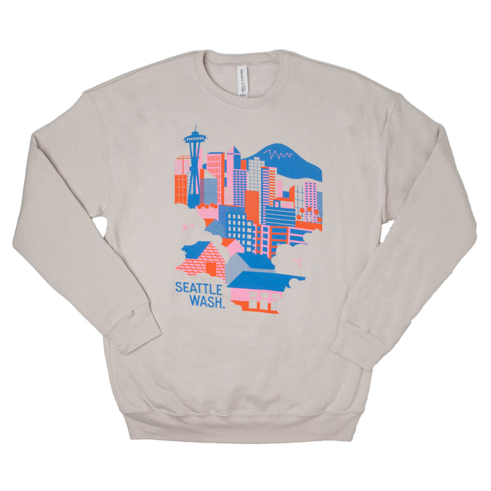 Seattle Skyline Crew Sweatshirt (Natural)