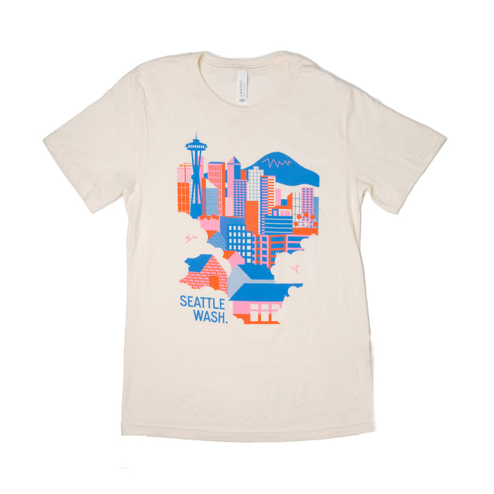 Seattle Skyline Unisex Shirt (Natural)