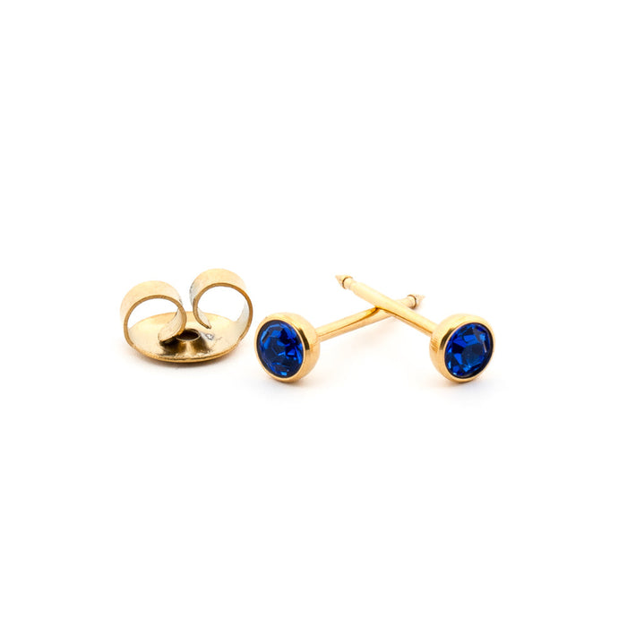 September (Sapphire) Gold Earrings 4 mm Earrings