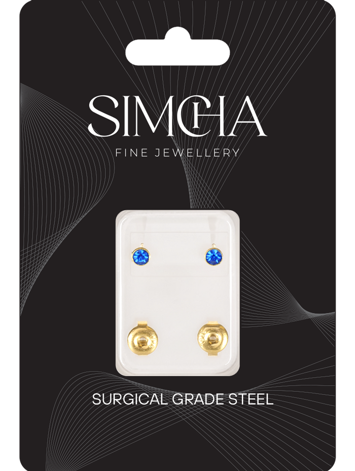 September (Sapphire) Gold Earrings Earrings