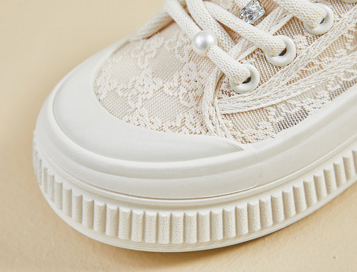 SH415 - Korean Chic White Sneakers