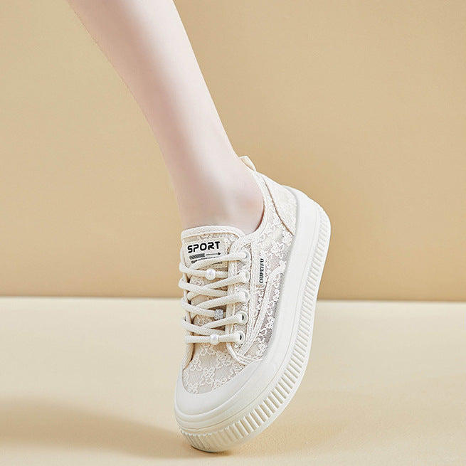 SH415 - Korean Chic White Sneakers