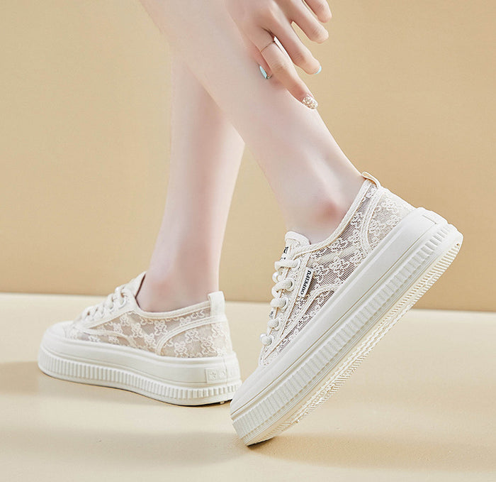 SH415 - Korean Chic White Sneakers