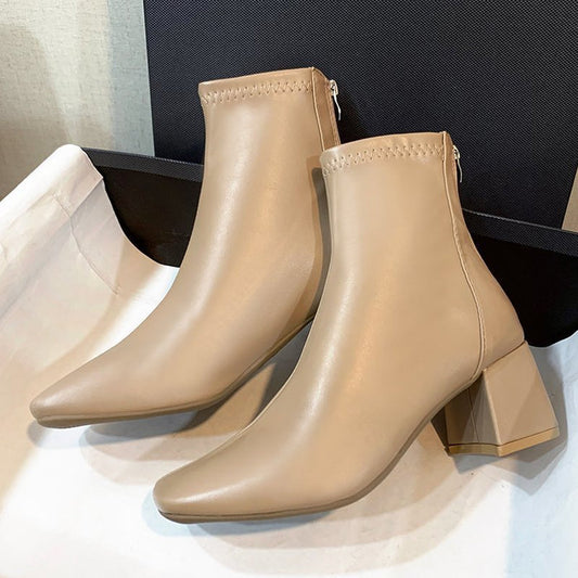 SH451 - Korean Mid Heel Martin Boots