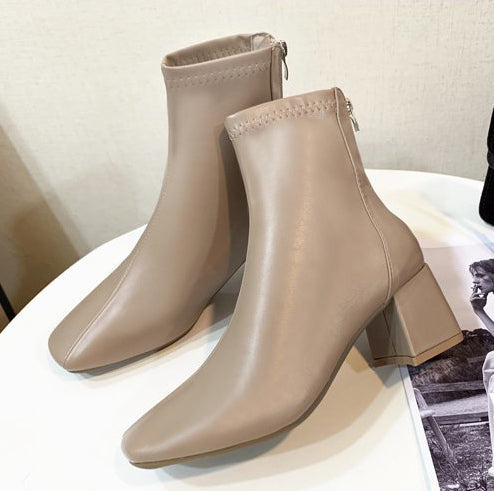 SH451 - Korean Mid Heel Martin Boots