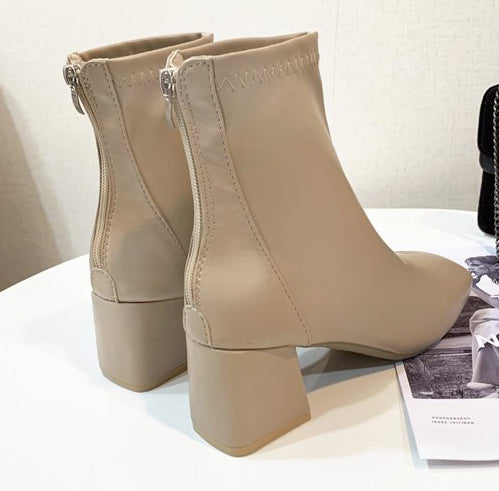 SH451 - Korean Mid Heel Martin Boots