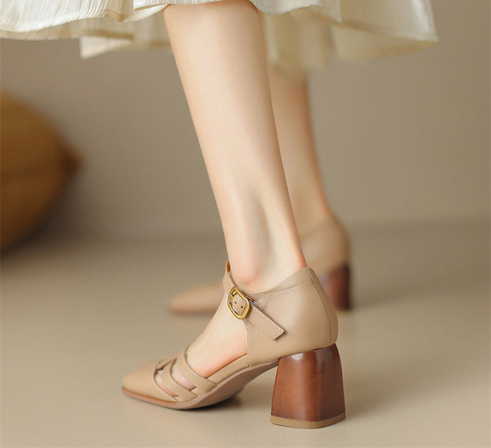 SH456 - French Style Baotou Hollow Shoes