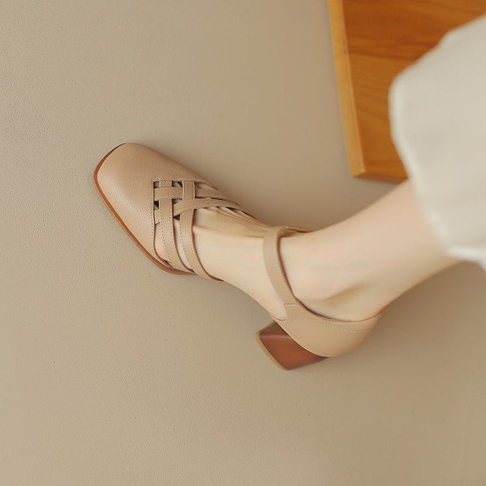 SH456 - French Style Baotou Hollow Shoes