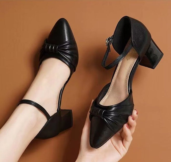 SH466 - Korean Bow Style Pointed Shoes