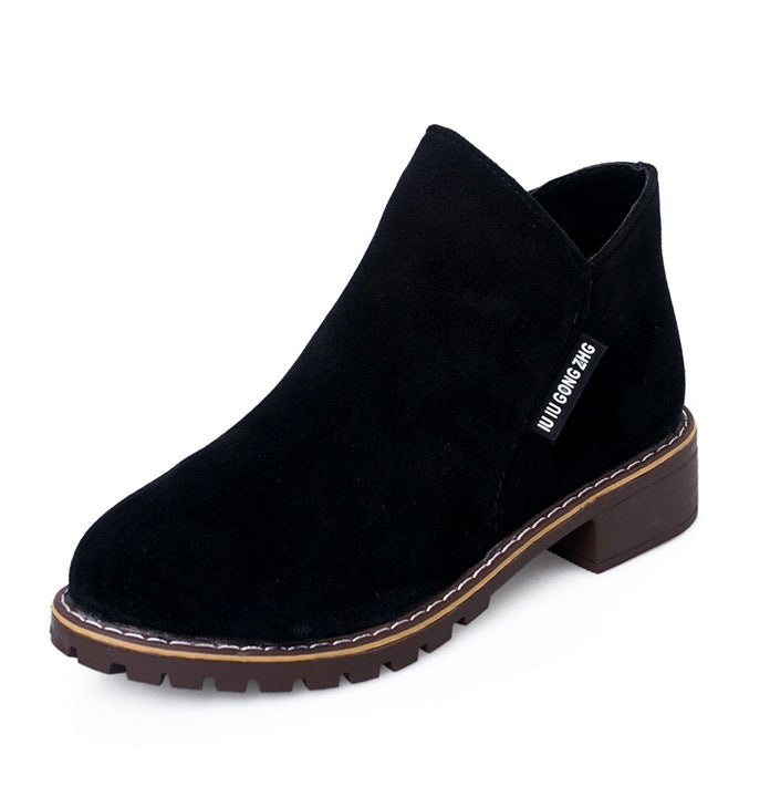 SH472 - Korean Velvet Martin Zipper Boots