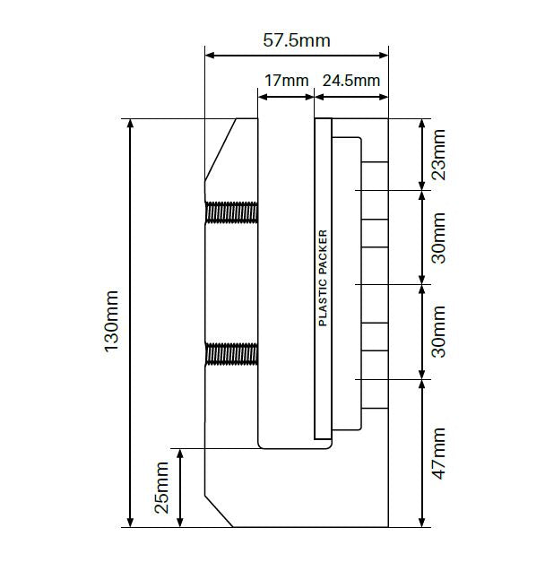 Side mount Madrid Vertical spigot FRICTION FIT - WALL MOUNT CLAMP - Image 3