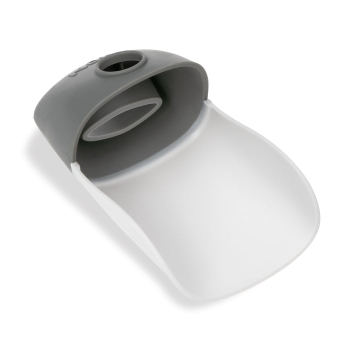 The Nuby Sink Faucet Extender (2 Pack) features a gray and white design with a wide, flat base and rounded handle, making it perfect for kids’ bathrooms—ideal for hand washing or helping little ones reach the water easily.