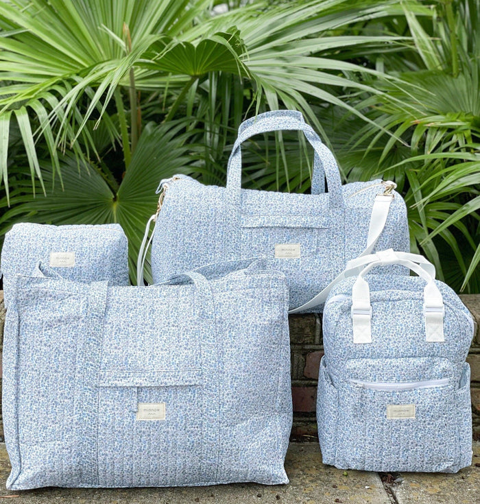 slate floral overnighter tote